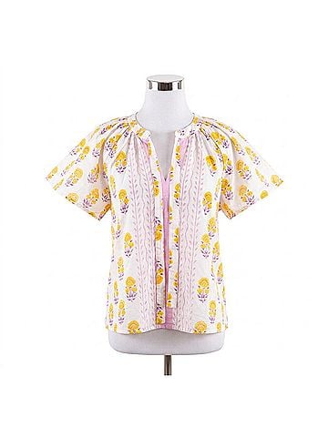 Ivy Jane Border Block Print Top in Soft Lilac (view 1)