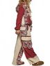 Pol Red Contrast Thermal Patchwork Button Hoodie in Burgundy Size M - photo 3