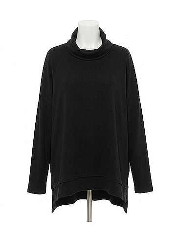 She + Sky Cowl Neck Sweater - Plus in Black (view 1)