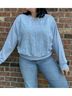 Davi & Dani Blue Elevated Florals Top in Light Blue Size 3X - photo 2
