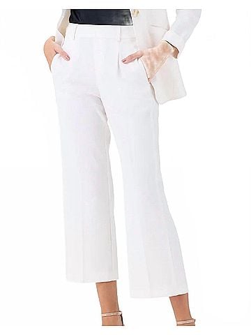 Nic + Zoe Avenue Summer Wide Leg Crop Pant in Classic Cream (view 2)