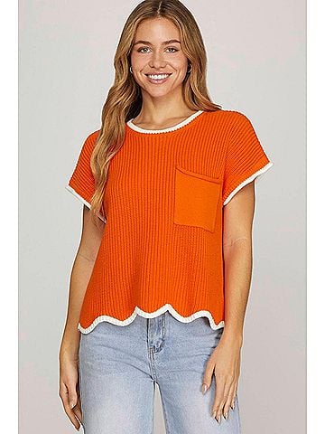 She + Sky Neyland Top in Orange (view 2)