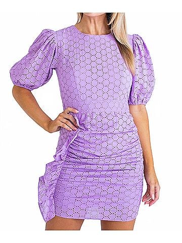 Karlie Last Dance Eyelit Mini Dress in Lavender (view 2)