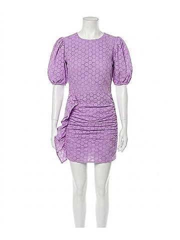 Karlie Last Dance Eyelit Mini Dress in Lavender (view 1)