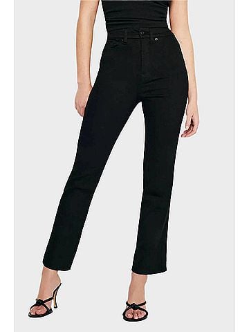 Good American Women's Good Curve Straight Never Fade Jeans in Black (view 2)