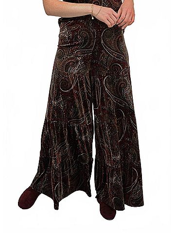 Ivy Jane Tiered Paisley Velvet Pant in Multi (view 2)