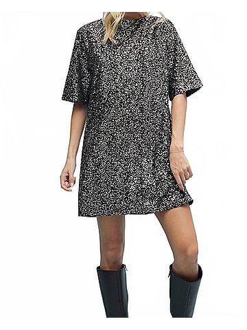 Wishlist Sabrina Sequin Mini Dress in Black (view 2)