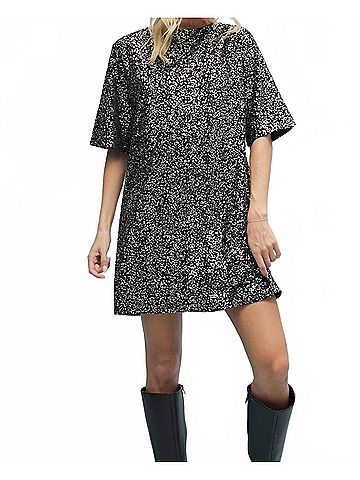 Wishlist Sabrina Sequin Mini Dress in Black (view 2)