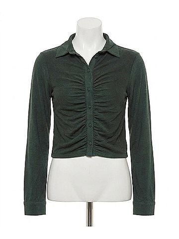 She + Sky Long Cuff Sleeve Brushed Stretch Knit Top in Salamander (view 1)