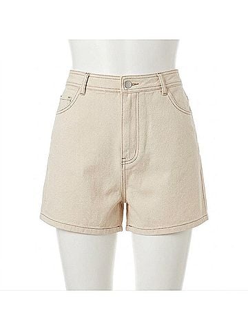 Mother Get To It High Rise Denim Short in Natural (view 1)
