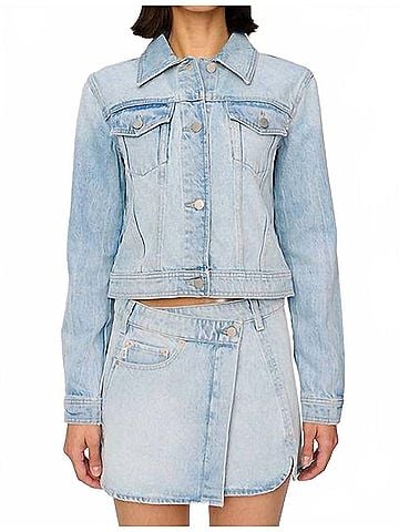 DL1961 Women's Classic Denim Jacket in Fountain (view 2)