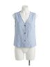 Melissa Nepton Stripes Blue Linden Button Down Vest in Navy Stripe Size M - photo 1