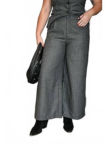MIOU MUSE Women's Ginnie Wide Leg Trousers in Black (view 2)