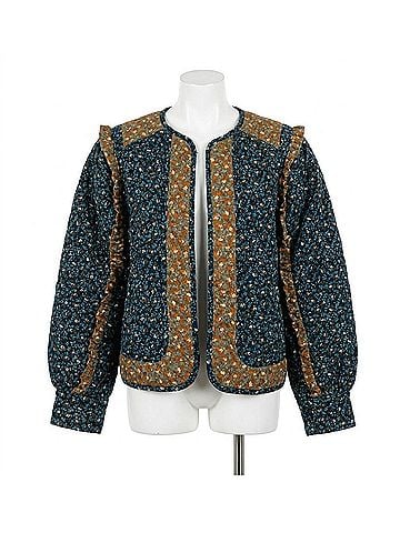 Karlie Susie Floral Vintage Cord Jacket in Navy (view 1)