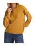 Gilli Solid Yellow Half Zip Reverse Fabric Top in Mustard Size L - photo 2
