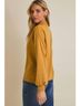 Gilli Solid Yellow Half Zip Reverse Fabric Top in Mustard Size S - photo 4