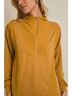 Gilli Solid Yellow Half Zip Reverse Fabric Top in Mustard Size S - photo 5