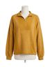 Gilli Solid Yellow Half Zip Reverse Fabric Top in Mustard Size M - photo 1