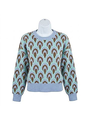 Davi & Dani Dreams Cozy Crew Sweater in Periwinkle (view 1)