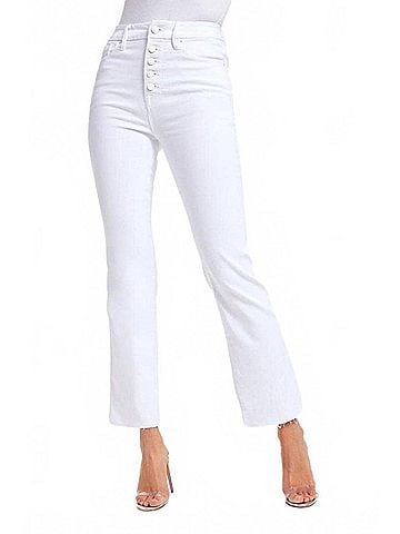 Good American Women's Good Curve Straight Jeans in White (view 2)