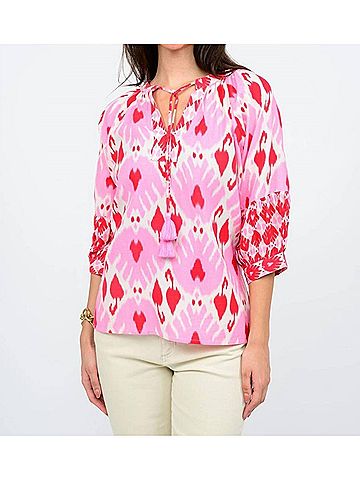 Ivy Jane Ikat Your Heart Top in Red (view 2)