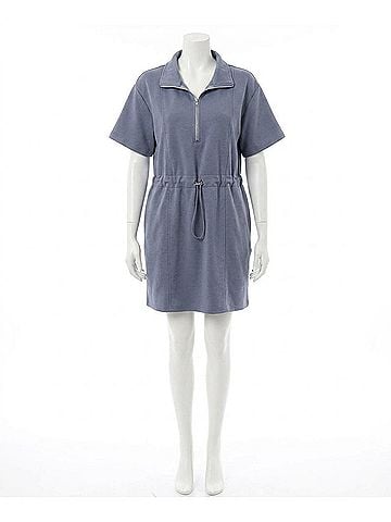 She + Sky Scuba Knit Dress in Blue (view 1)