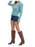 Bluivy Green Puff Sleeve Pointelle Pullover in Mint Size M - photo 6