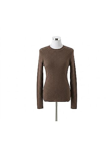MIOU MUSE Ribbed Long Sleeve Mock Neck Top in Coffee (view 1)