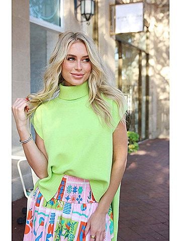 Karlie High Society Turtleneck Knit Top in Citrine (view 2)