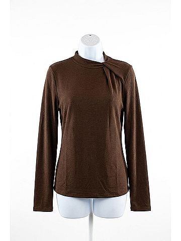 Gilli Forget Me Knot Long Sleeve Blouse in Brown (view 1)