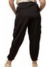 Gilli Solid Black Drawstring Satin Cargo Joggers - Plus in Black Size 3X - photo 3