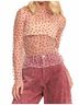 Davi & Dani White Ruby Hearts Mesh Tee in Red Size M - photo 3