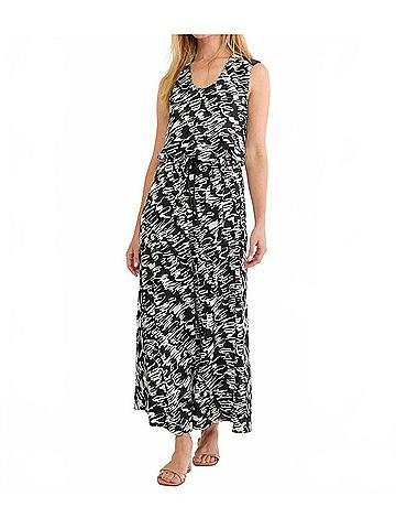 Nic + Zoe Cursive Margot Dress in Black And White (view 2)