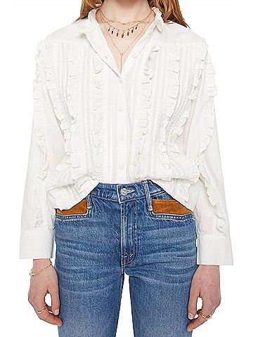 Mother Women's The Shakespeare In The Park Blouse in Off White (view 2)