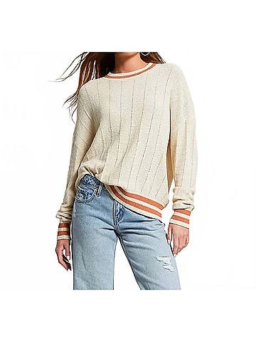 Billabong Women's Classic Days Long Sleeve Sweater in White Cap (view 2)