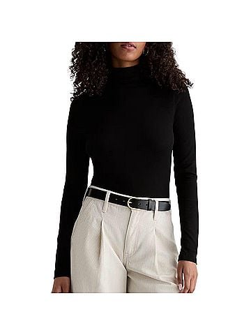 AG Jeans Chels Turtleneck Top in Super Black (view 2)