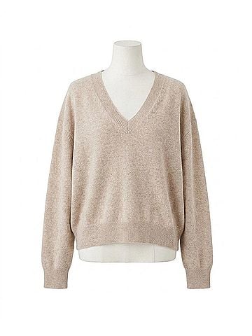 Brodie Hailey V Neck Top in Wheat (view 1)