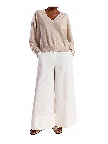 Brodie Hailey V Neck Top in Wheat (view 2)