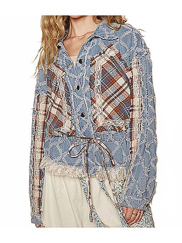 Pol Road Trip Jacket in Pale Blue (view 2)