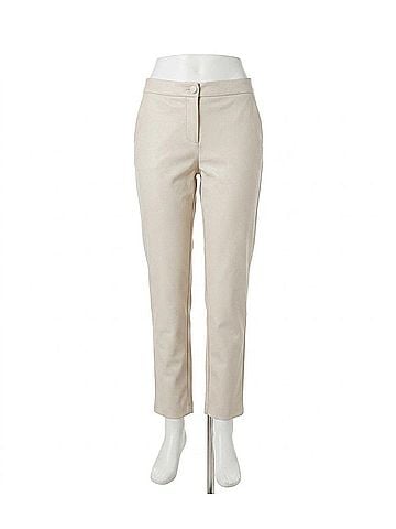 Nic + Zoe Fraida Faux Leather Straight Leg Trouser in Cobblestone (view 1)