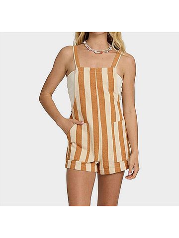 Billabong Beach Crush Overall Romper in Caramel Cafe (view 2)