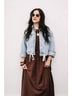 Blank NYC Solid Blue Drawstring Hem Denim Jacket in Medium Wash Size M - photo 2