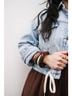 Blank NYC Solid Blue Drawstring Hem Denim Jacket in Medium Wash Size M - photo 4