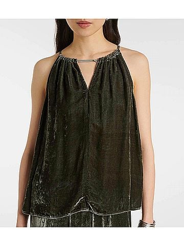 Velvet by Graham & Spencer Aleah Velvet Top in Marsh (view 2)