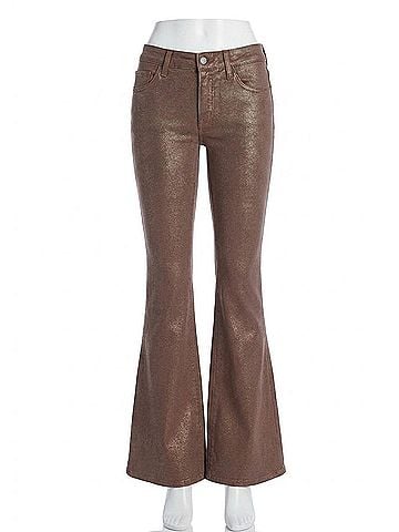 Vervet Alison Mid-Rise Glitter Jean in Coco Gold (view 1)
