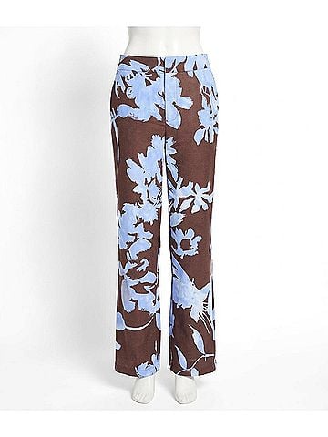 Nic + Zoe Cloud Blossom Eliot Wide Leg Pants in Brown Multi (view 1)