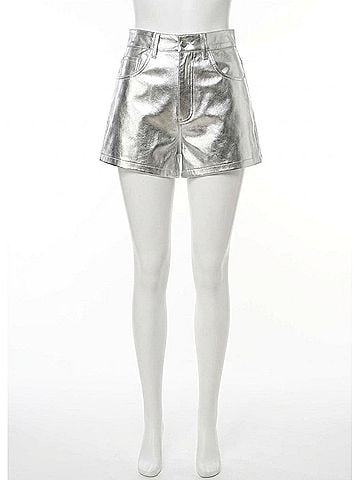 Blank NYC Women's Space Walk Short in Silver (view 1)