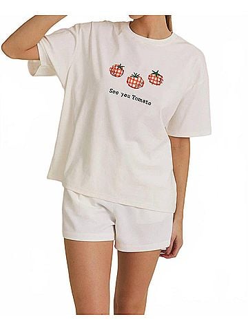 Gilli See You Tomato Graphic Tee in White (view 2)