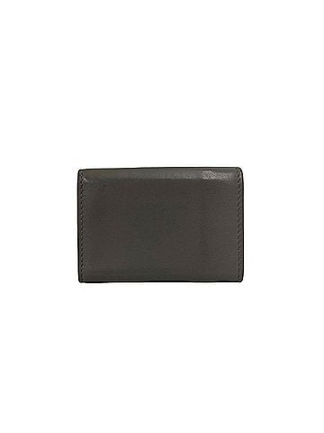 Yves Saint Laurent YVES SAINT LAURENT Origami Tiny Wallet YSL Logo Hardware Leather Tri-fold Gray 36917 (view 2)