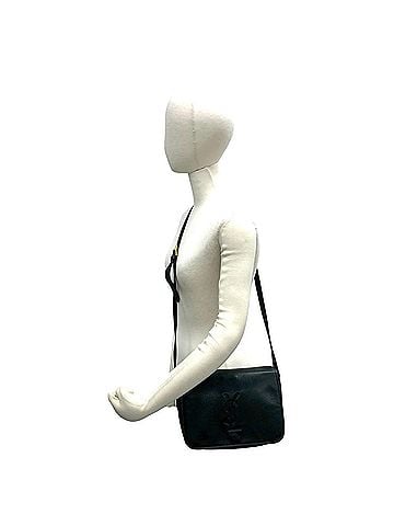 Yves Saint Laurent YVES SAINT LAURENT Vintage YSL Logo Leather Shoulder Bag/Pouch, Black, 32746 (view 2)
